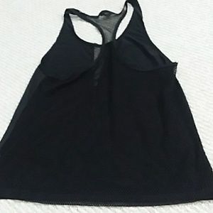 Forever 21 black mesh loose workout top